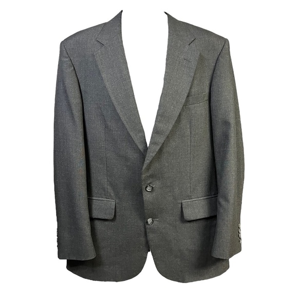 Stafford Blazer Gray 42 Long Two Button Notch Lapel Business Solid‎ USA Classic